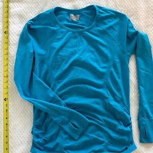 Athleta Blue Long Sleeve Athletic Top, xL